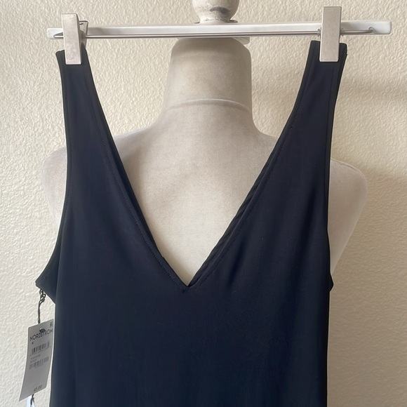LEITH Ruched V-neck‎ Sleeveless Thong Bodysuit In Black M - Picture 7 of 8